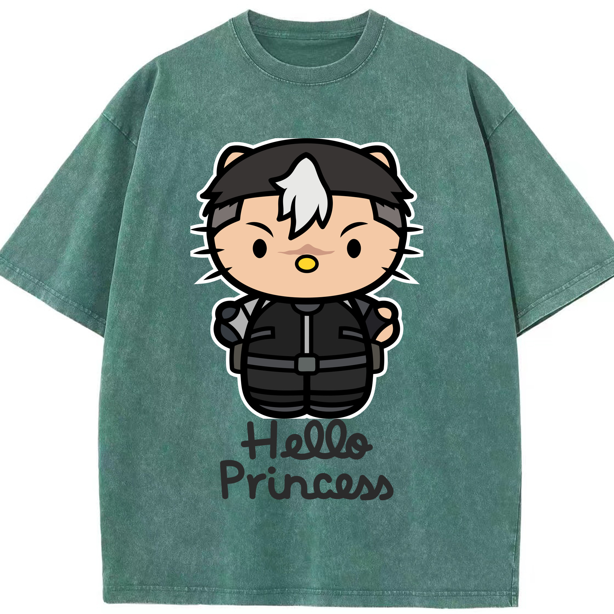 （画像用） Hello Kitty ハローキティ 綿100% ヴィンテージ風 半袖Tシャツ（フロントプリント）